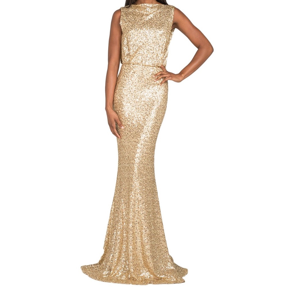 COPY - Festive and flattering Bagley Mishka sequins gown